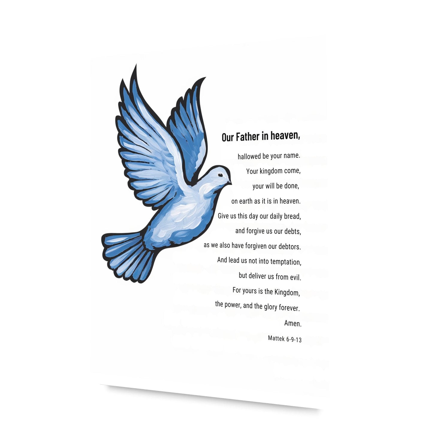 Wall Decor Giclee Poster Art Print - our Father Bible Verse - Dove