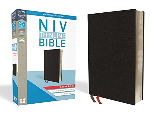 Large Print Black Bonded Leather NIV Thinline Bible Zondervan 178996