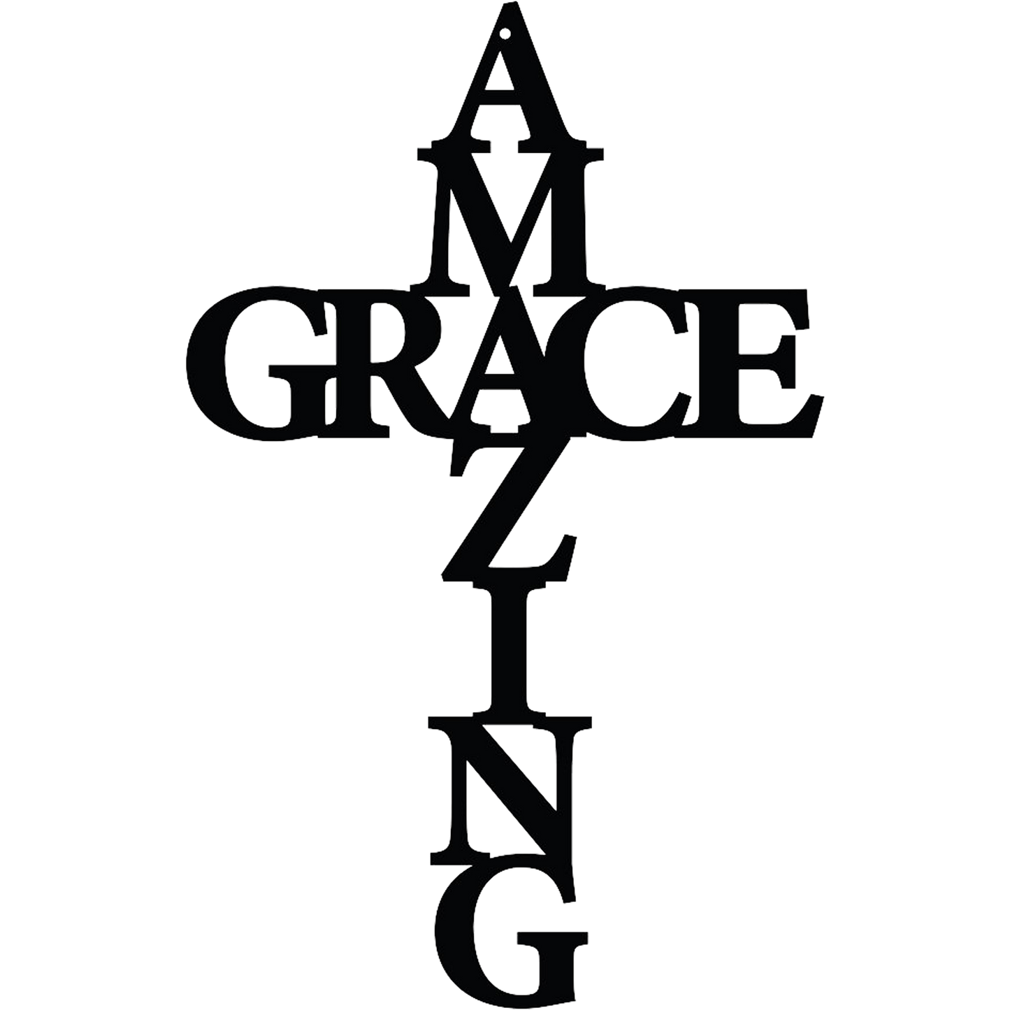 Amazing Grace Cross - Metal Wall Art