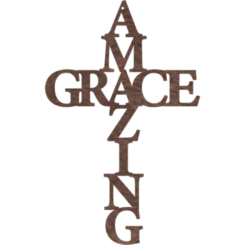 Amazing Grace Cross - Metal Wall Art