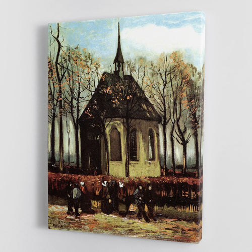 Congregation Leaving the Reformed Church in Nuenen by Van Gogh Canvas