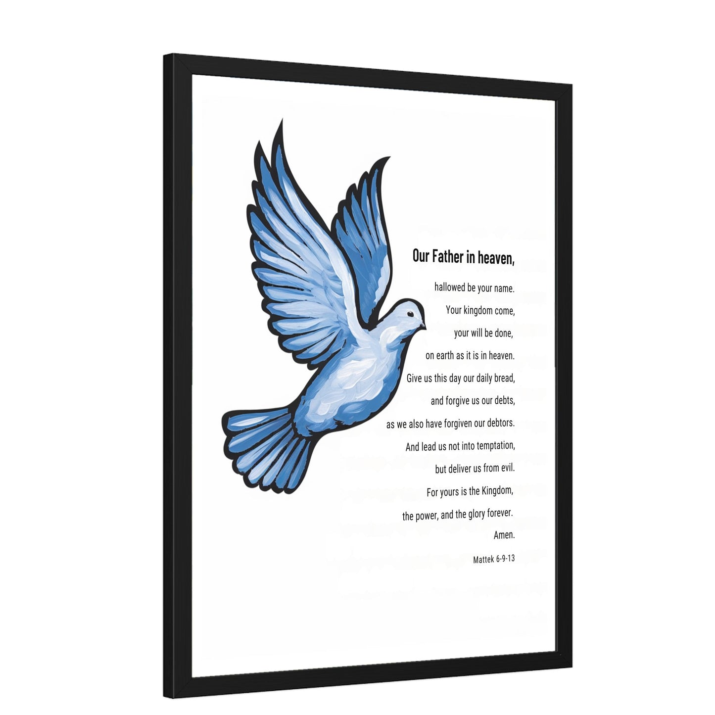 Wall Decor Giclee Poster Art Print - our Father Bible Verse - Dove