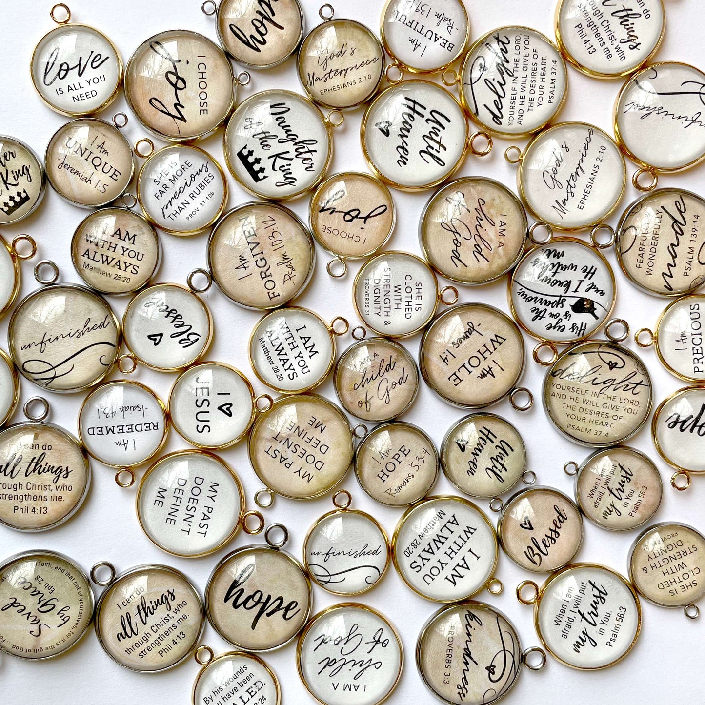 Bulk Assorted Christian and Scripture Charms for Jewelry Making