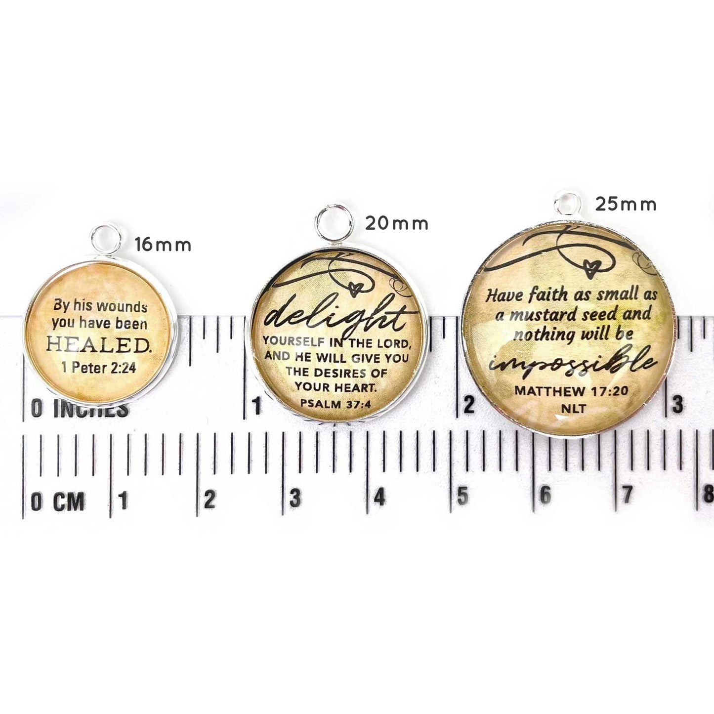 "Daughter of the King" Christian Charm for Jewelry Making, 16 or 20mm,