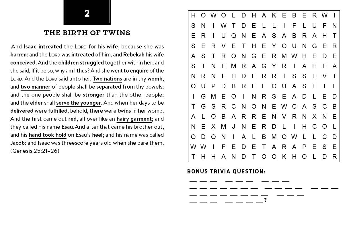 Bonus Trivia Bible Word Searches Large Print