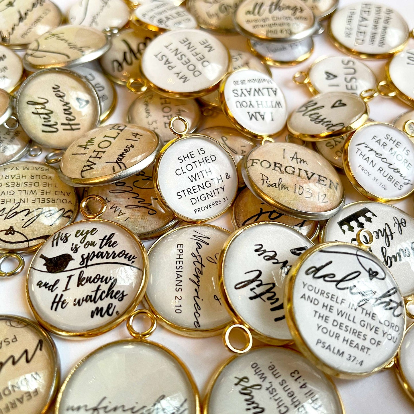 Bulk Assorted Christian and Scripture Charms for Jewelry Making