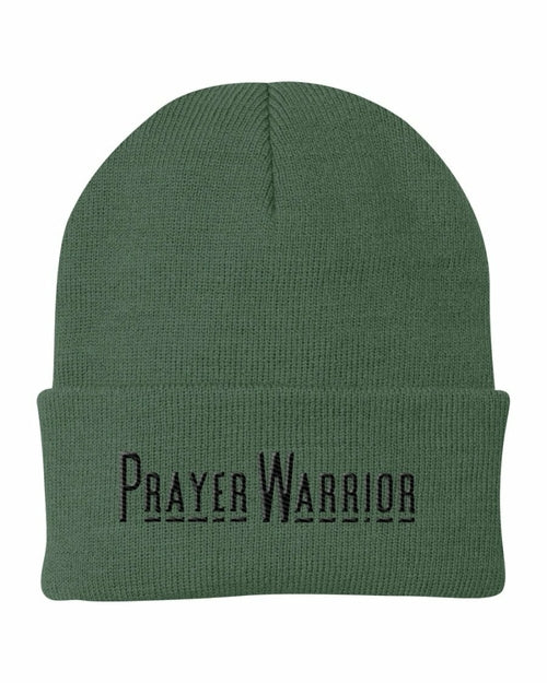 Beanie Knit Hat - Prayer Warrior Embroidered Hat