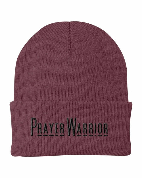 Beanie Knit Hat - Prayer Warrior Embroidered Hat