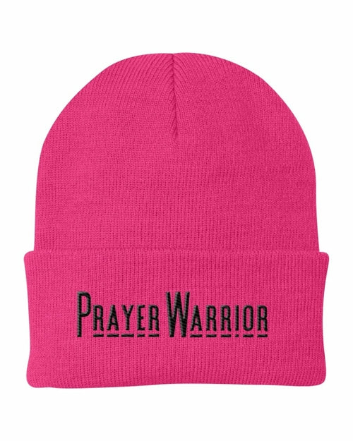 Beanie Knit Hat - Prayer Warrior Embroidered Hat