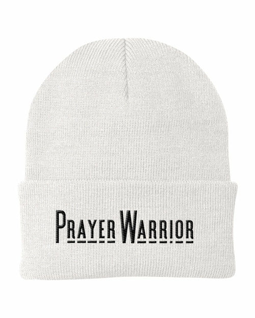 Beanie Knit Hat - Prayer Warrior Embroidered Hat