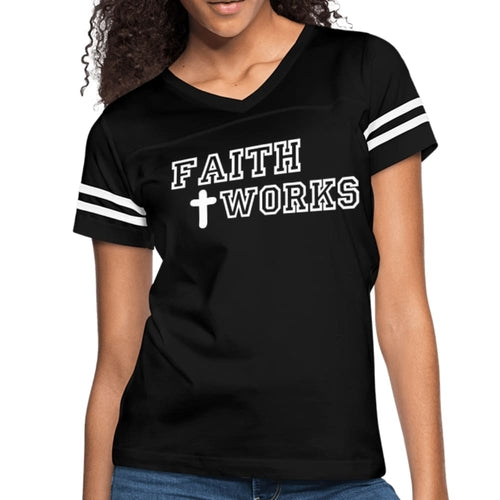 Womens Graphic Vintage Tee - Faith Works Sport T-shirt