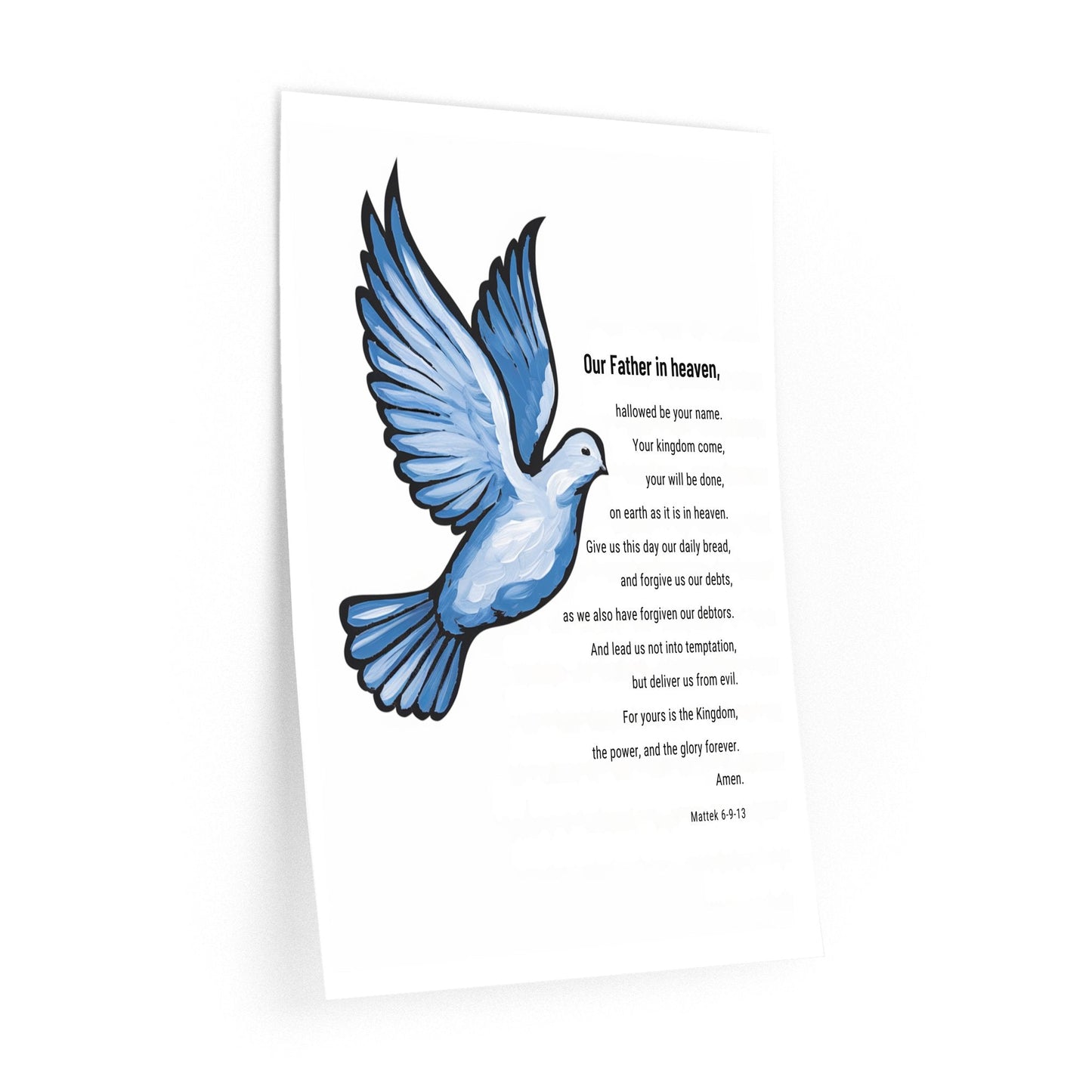 Wall Decor Giclee Poster Art Print - our Father Bible Verse - Dove