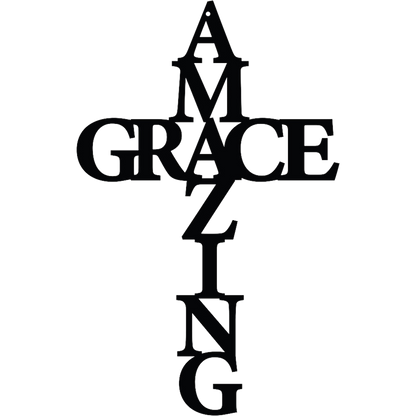 Amazing Grace Cross - Metal Wall Art