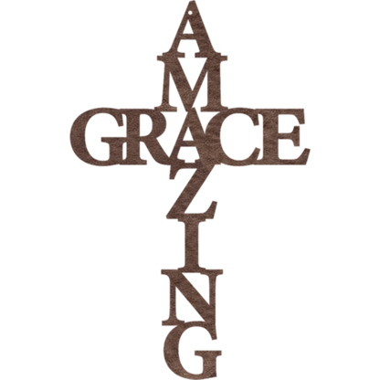 Amazing Grace Cross - Metal Wall Art