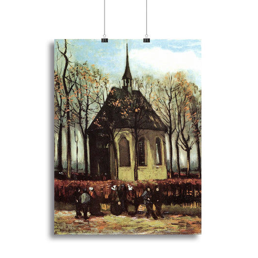 Congregation Leaving the Reformed Church in Nuenen by Van Gogh Canvas