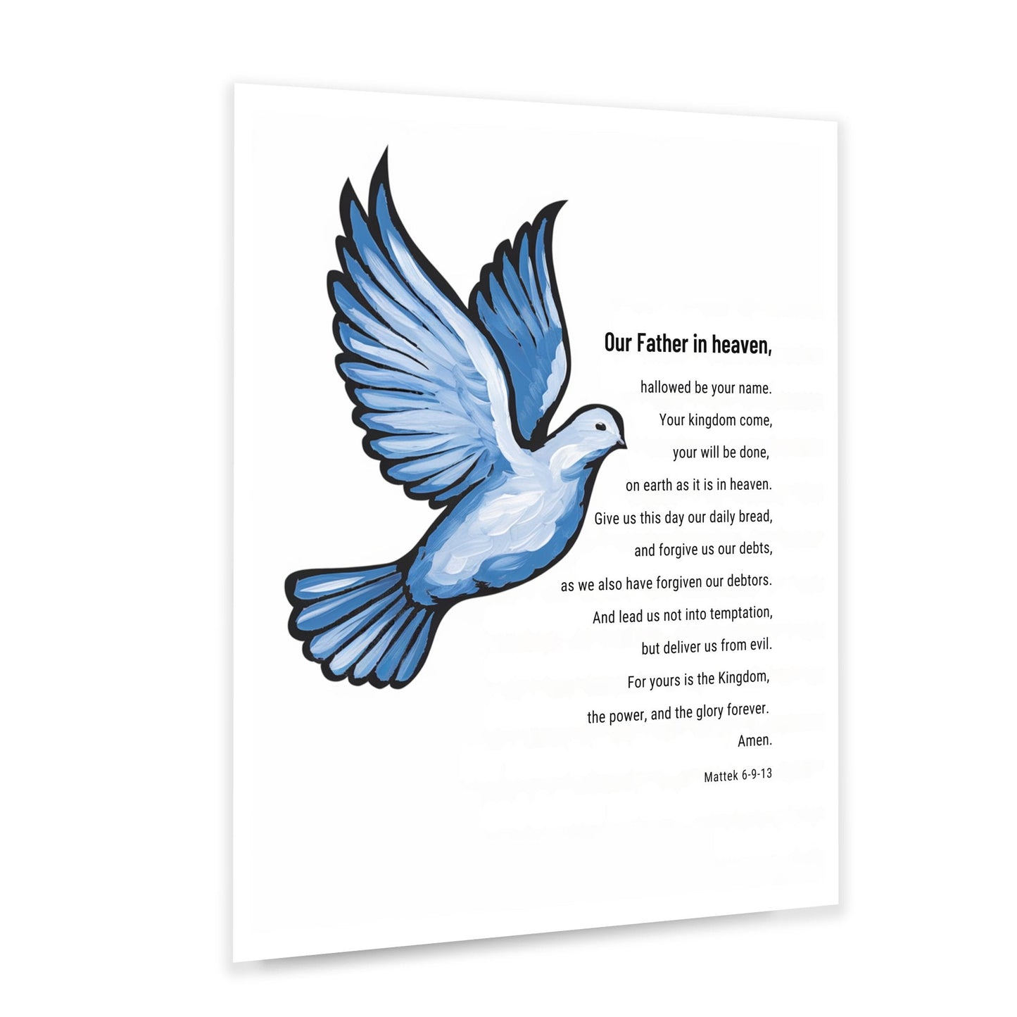 Wall Decor Giclee Poster Art Print - our Father Bible Verse - Dove