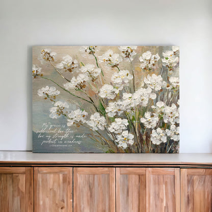 My Strength is Made Perfect In Weakness | Christian Canvas Art