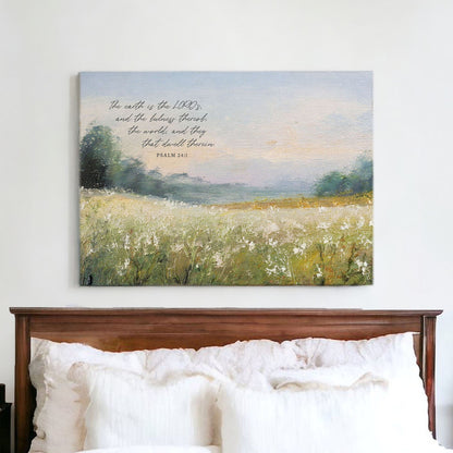 The Earth is the Lord's | Christian Wall Art Canvas | Psalm 24:1