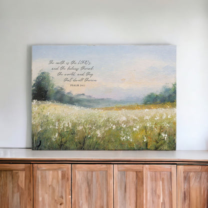 The Earth is the Lord's | Christian Wall Art Canvas | Psalm 24:1