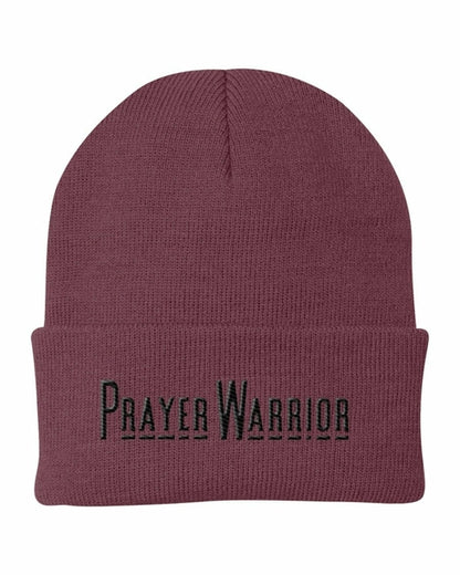 Beanie Knit Hat - Prayer Warrior Embroidered Hat