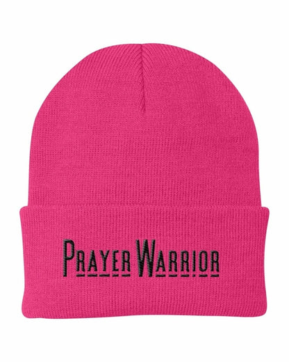 Beanie Knit Hat - Prayer Warrior Embroidered Hat