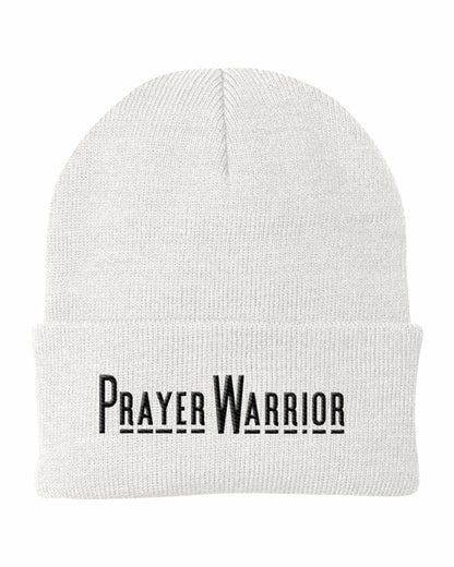 Beanie Knit Hat - Prayer Warrior Embroidered Hat