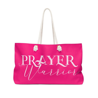 Weekender Tote Bag - Pink and White Prayer Warrior