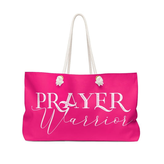 Weekender Tote Bag - Pink and White Prayer Warrior