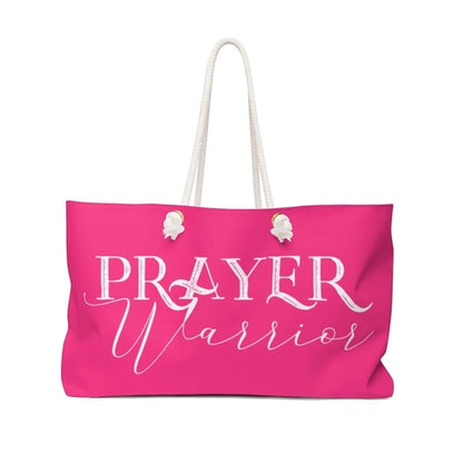 Weekender Tote Bag - Pink and White Prayer Warrior