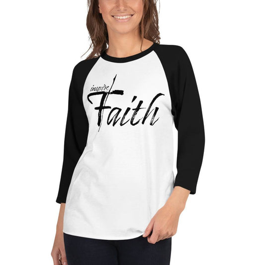 Womens Raglan Tee - Inspire Faith Graphic Pullover Baseball Shirt